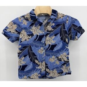 Notations Hawaiian Shirt Men's Size L Rayon Floral Tropical Beach Aloha